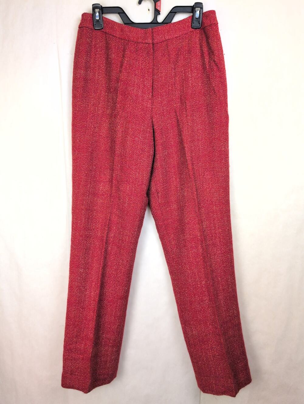 Vintage Jones New York red textured wool trouser pants 10 Preppy Old Money Retro
